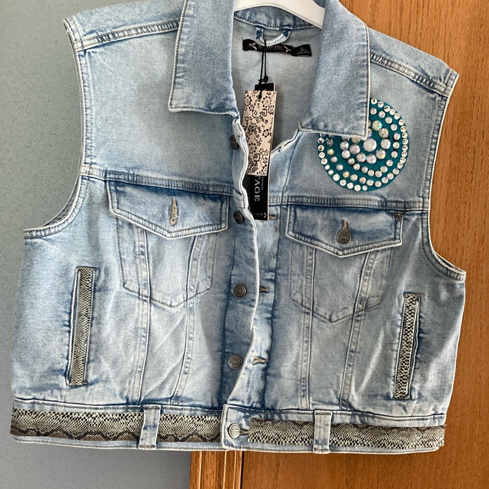 Nanette Lepore Light Blue Denim Vest